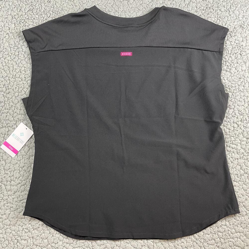 Medcouture Scrub Top Sleeveless Womens XL Black Nursing Medical Zip Pockets - Picture 9 of 11